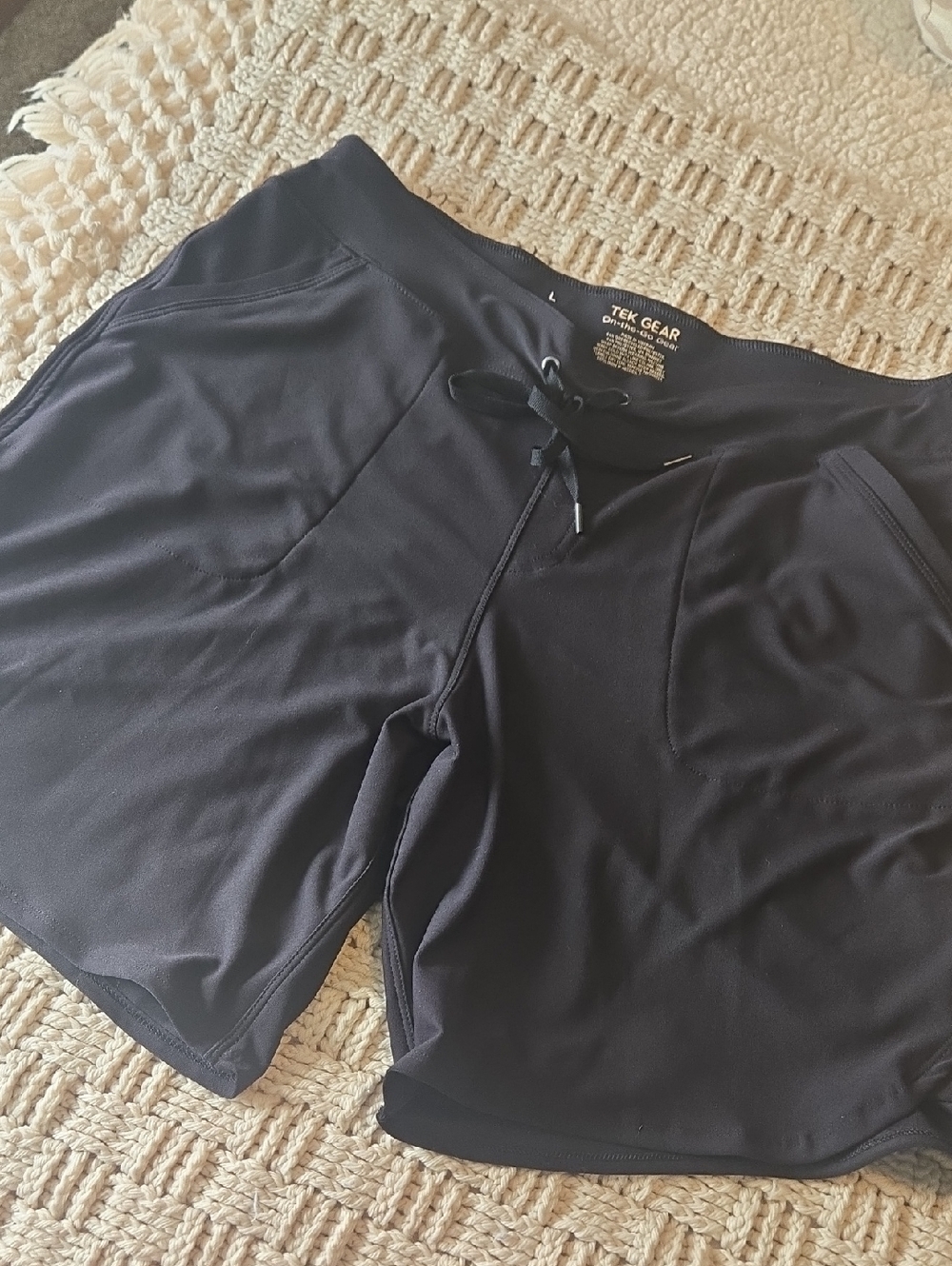 tek gear Black Athletic Drawstring Shorts with Pockets